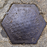 Worn Hexagonal Coal Chute